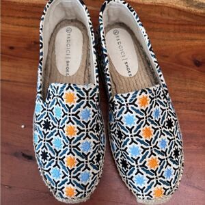 Yargici canvas embroidered espadrilles flats nwot sz 41/10